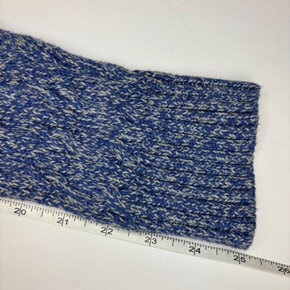 LL Bean Cable Knit Cardigan Button Up Womens L Pet. Blue Fisherman Coastal Grand - Picture 8 of 10